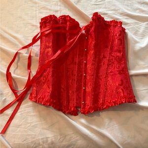 Elegant Red Corset Top